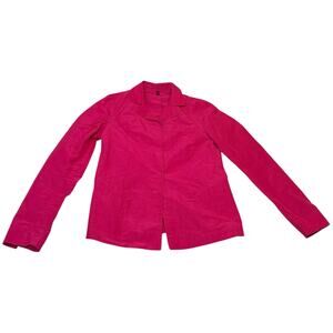 Katharina Hovman Shirt Jacket Shacket Linen Blend Snap Close Hot Pink Size US 6